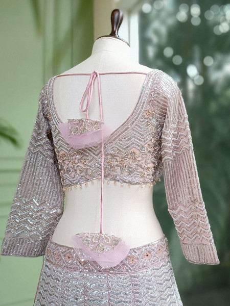 Euphoria Pink Lehenga with Sequin & Cut Dana Work