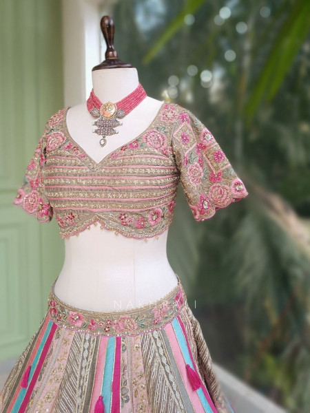 Kivara Multicolor Lehenga Set with Sequin and Embroidery Work