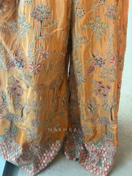 Ishvani Mustard Chanderi Silk Indo-Western Jumpsuit