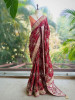 Rivaya Maroon Bandhej Saree With Runing Blouse