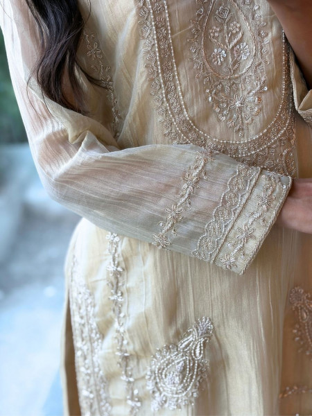 The Nizam Bib Beige Suit Set