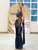 Aero Blue Drape Saree With 3D Cutdana &amp; Sequin Work