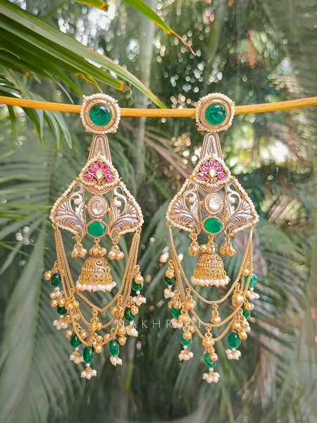 Eternal Grace Green Dangler Earrings