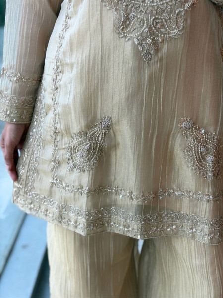 The Nizam Bib Beige Suit Set