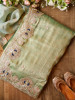 Timeless Gleam Green Saree with Zari Sequin Border