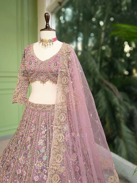 Sylvara Pink Embroidered Lehenga Set