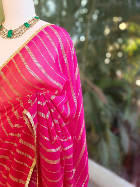 Raasrika Red Leheriya Saree