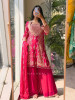 Zyara Magenta Suit Set with Cut Dana and Zari Work