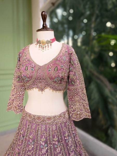 Sylvara Pink Embroidered Lehenga Set