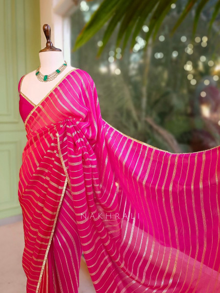 Raasrika Red Leheriya Saree