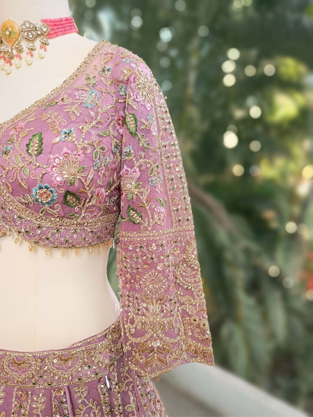 Sylvara Pink Embroidered Lehenga Set