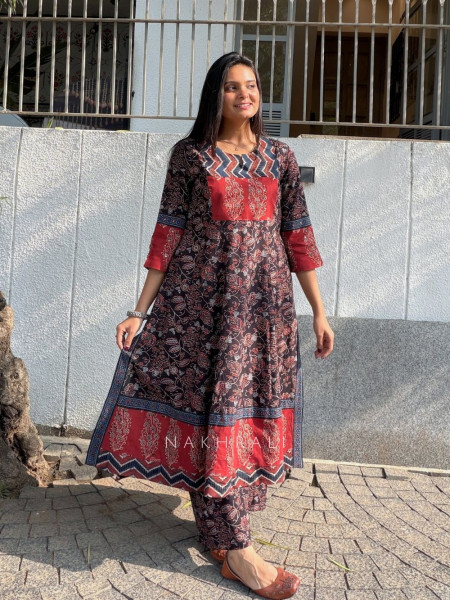 Misha Black Cotton Kurta Pant Set