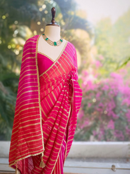 Raasrika Red Leheriya Saree