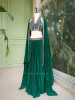 Willow Green Halter Indo-Western Set with Cape Shrug