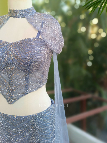 Ravelle Lavender Indo Western Lehenga with Sequin Cut Dana Work