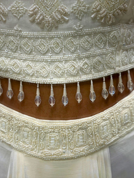 Aurelle White Pearl Drape Set