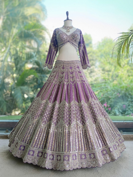 Aks-e-Violet Purple Lehenga