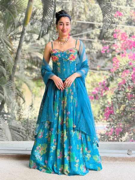 Bluebell Embroidered Corset Lehenga Set