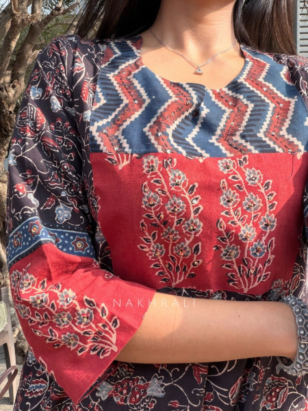 Misha Black Cotton Kurta Pant Set