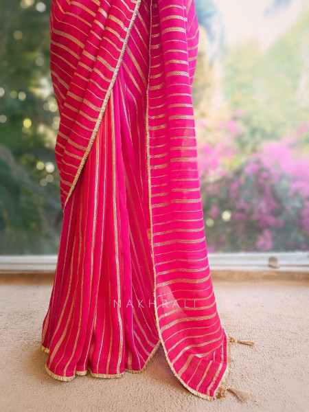 Raasrika Red Leheriya Saree