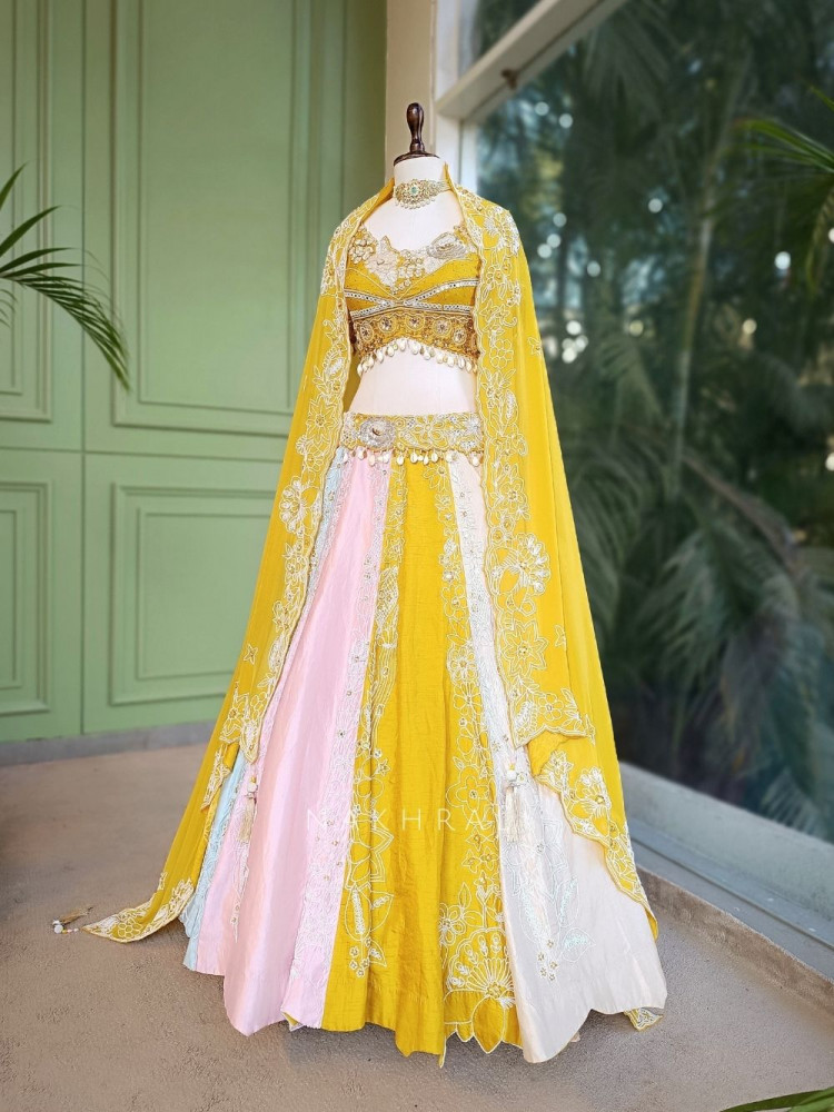 Image of Utsaah Floral Multicolor Lehenga Set