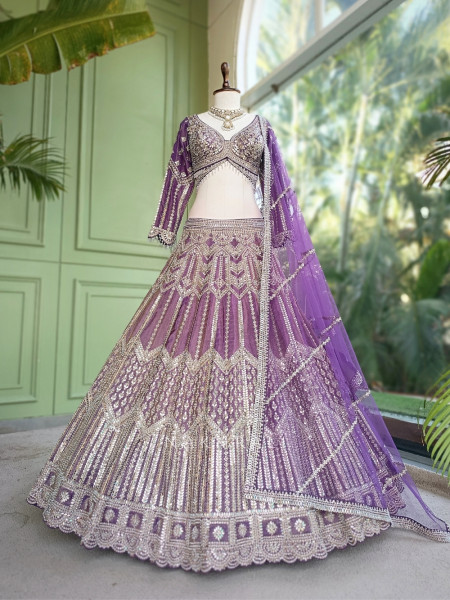Aks-e-Violet Purple Lehenga