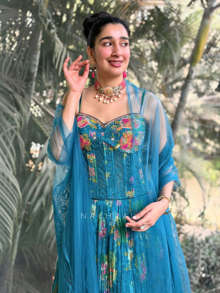 Bluebell Embroidered Corset Lehenga Set