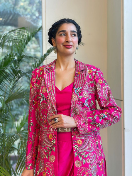 Fuchsia Royale Indo-Western Jacket Set