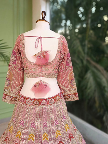 Rivanya Pink Lehenga Set with Heavy Embroidery
