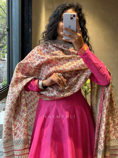 Vasu Pink Anarkali Suit Set