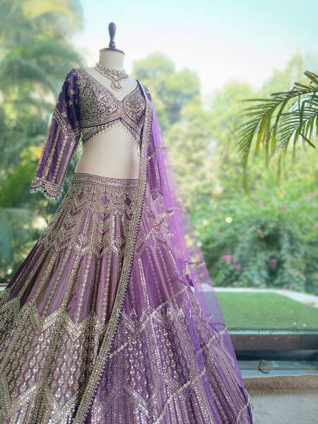 Aks-e-Violet Purple Lehenga