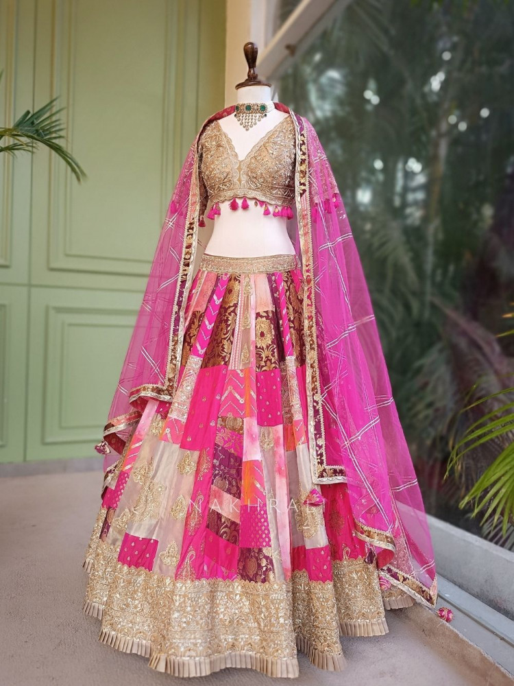 Image of Kairi Multicolor Lehenga Set with Zari Sequin Tassel Work