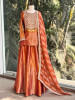 Kanak Orange Kurta Skirt Set with Embroidered Detailing