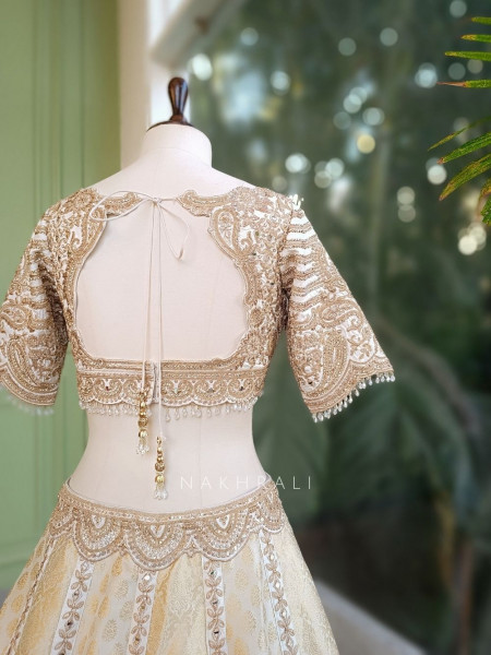 Shubhra Weaved Lehenga Set with Heavy Embroidery and Sequin Work