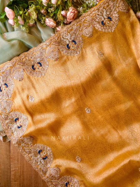 Timeless Gleam Yellow Saree with Zari Sequin Border