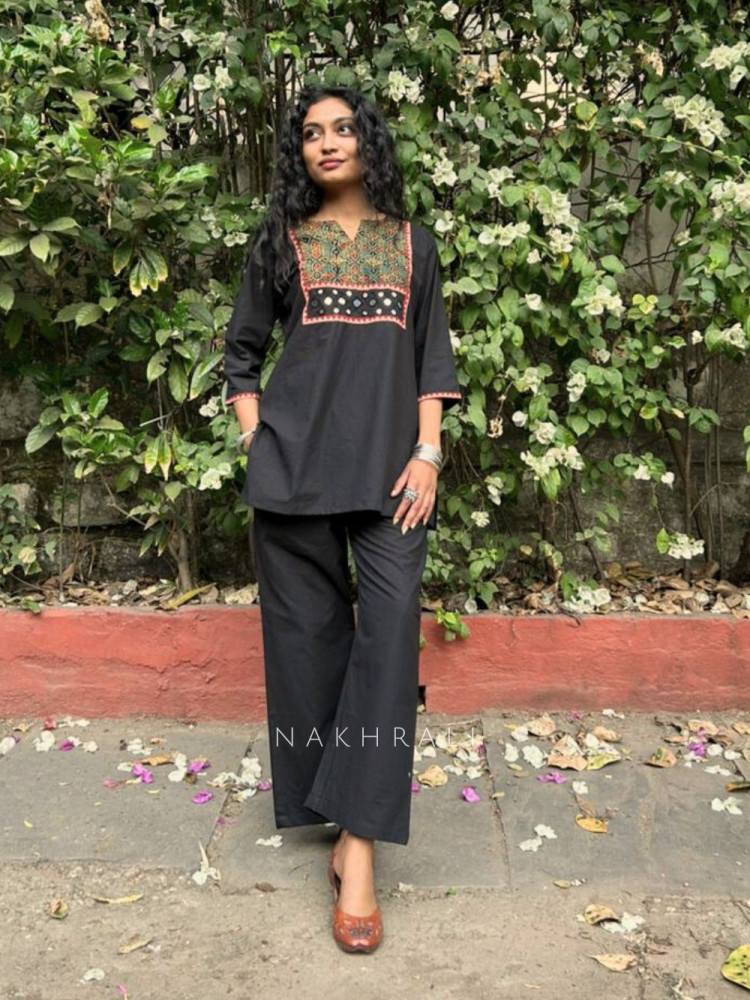 Image of Kriti Black Cotton Co-ord Set