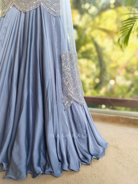 Ravelle Lavender Indo Western Lehenga with Sequin Cut Dana Work