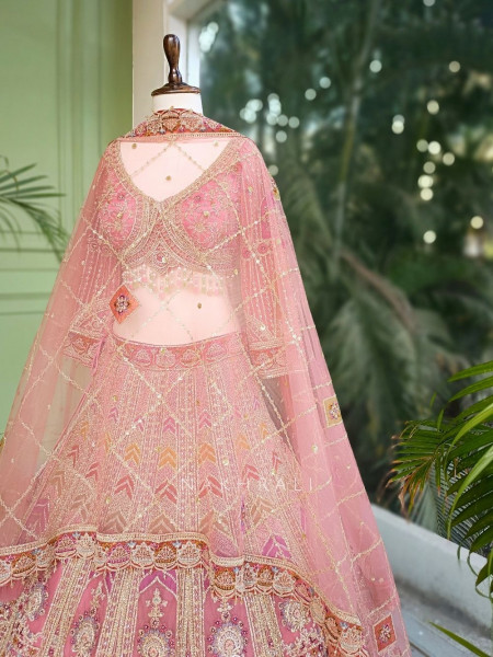 Rivanya Pink Lehenga Set with Heavy Embroidery