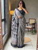 Kashti Black Modal Saree with Ajrak Border