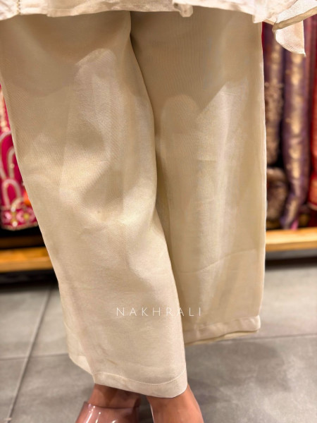 Virel Fawn Kurta Palazzo Set with Mirror Work