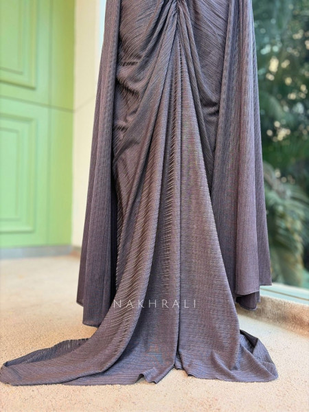 Lyra Grey Indo-Western Corset Drape Skirt Set
