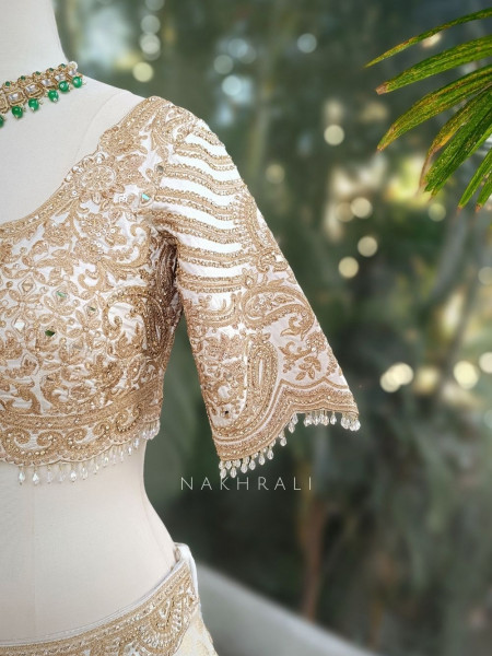 Shubhra Weaved Lehenga Set with Heavy Embroidery and Sequin Work