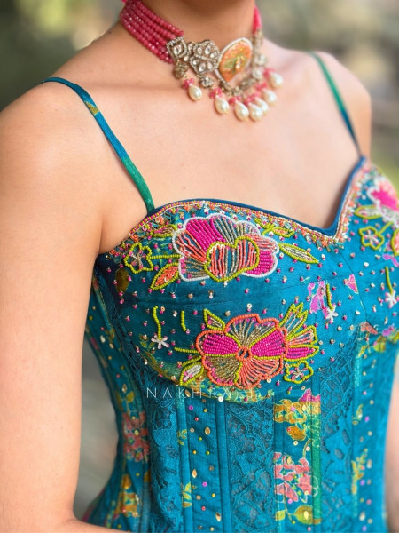 Bluebell Embroidered Corset Lehenga Set