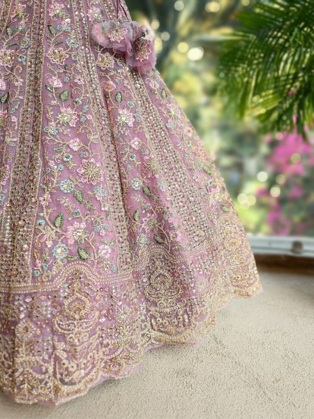 Sylvara Pink Embroidered Lehenga Set