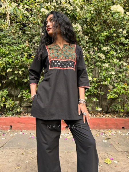 Kriti Black Cotton Co-ord Set
