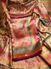 Vantara Peach Zari Weave Saree with Animal Motifs