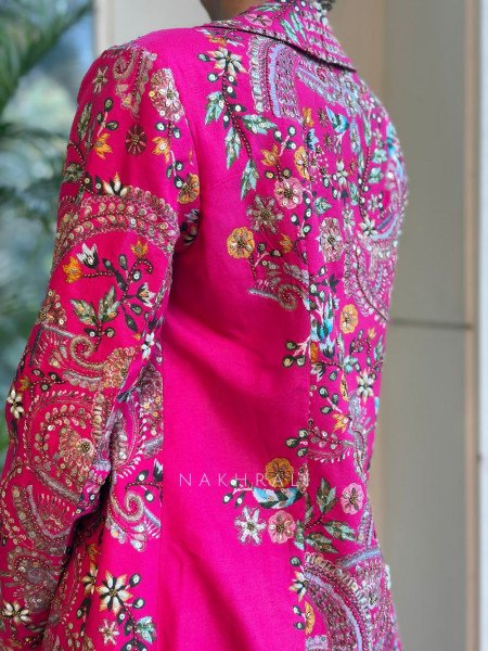 Fuchsia Royale Indo-Western Jacket Set