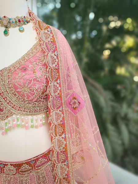 Rivanya Pink Lehenga Set with Heavy Embroidery
