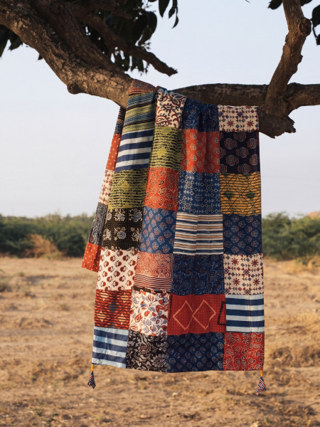 Rangila Multicolor Patchwork Print Dupatta