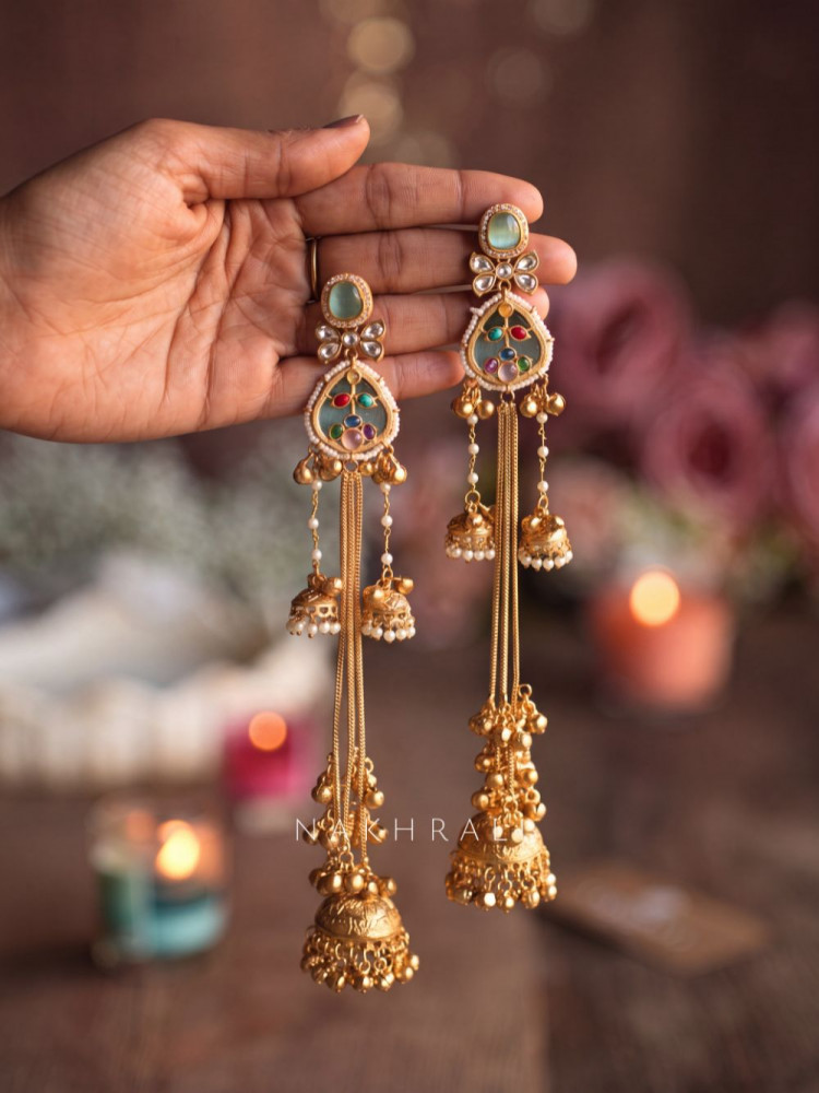 Image of Chandrika Multicolo Kashmiri Long Jhumka Earrings
